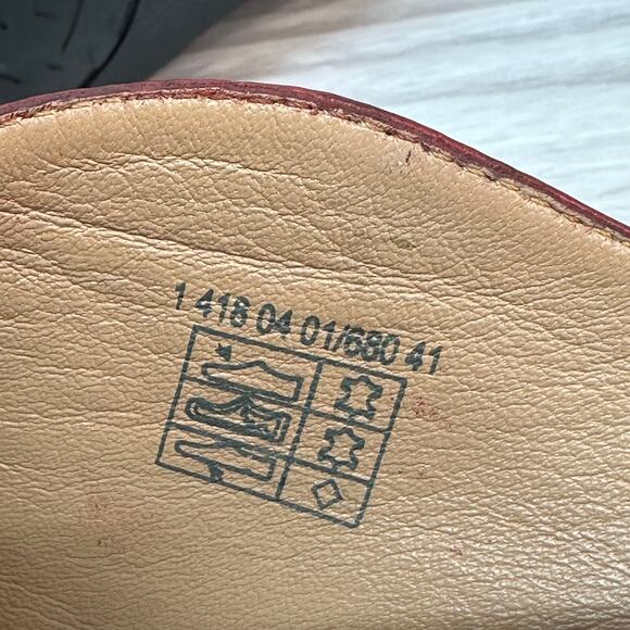 Marc Soft Walk Shoes WMNS 41 US 10.5 Red Leather Pleated Side Zipper Block Heel - Picture 9 of 10